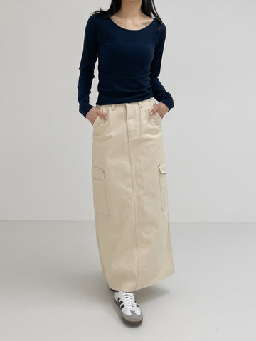 58 Strap Cargo Maxi Long Skirt